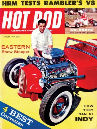 HOT ROD 1959 AUG - INDY 500, REBEL V8, O'BRIEN WILLYS